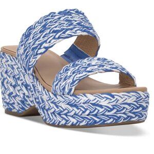 NEW ON-34TH Women's 12 Braided Raffia Platform Sandals  Dual Straps